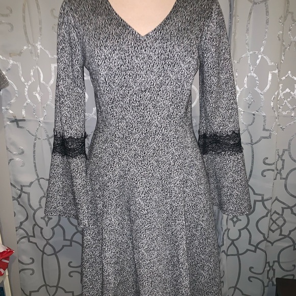 ELLE™ | Women’s Lace-Trim Fit & Flare Dress | Sz S - Picture 1 of 5